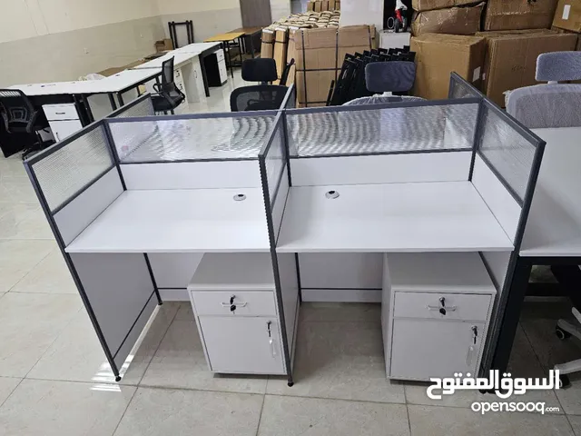Stylish Dual Desk with Storage Cabinets - Perfect for Office Spaces!