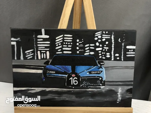Bugatti Chiron mini painting (frame) with wooden easel