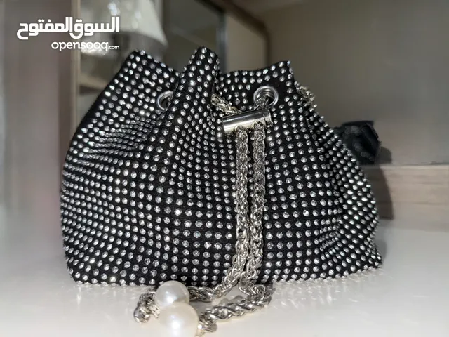 Black bag with silver shimmery silver crystal