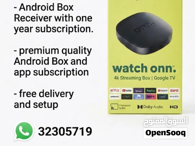 Android tv Box /Receiver With one year app's subscribtion (premium quality)