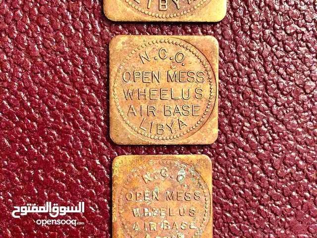 مجموعة نادرة وكاملة بجميع فئاتها من توكنات قاعدة ويلس الجوية الأمريكية في ليبيا،