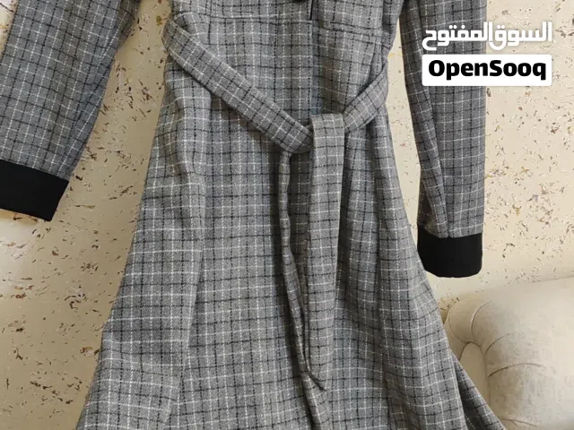 جلباب شتوي رمادي ثقيل