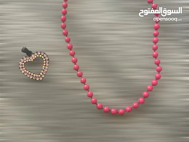 FREE Gift with Purchase – Girls’ Dark Pink Pearl Necklace + Heart Pendant