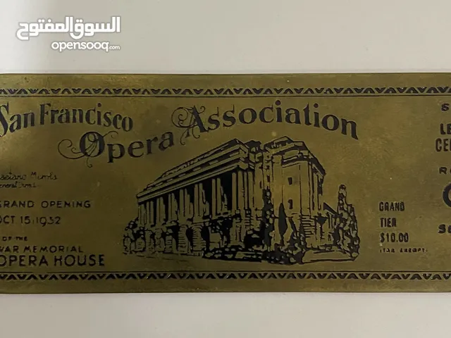 San Francisco Opera Hous 1932 Grand Opening Metal Ticket