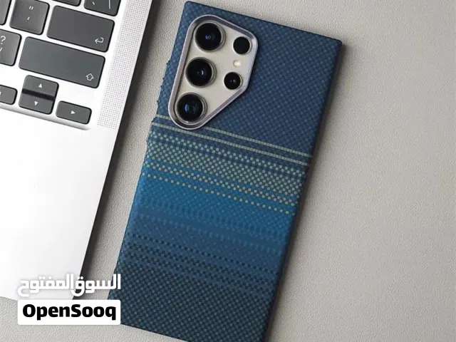 كفر سامسونج كاربون فايبر فاخر لون أزرق متدرج تصميم متدرج أنيق وحماية قوية – خفيف، مغناطيسي للصدمات