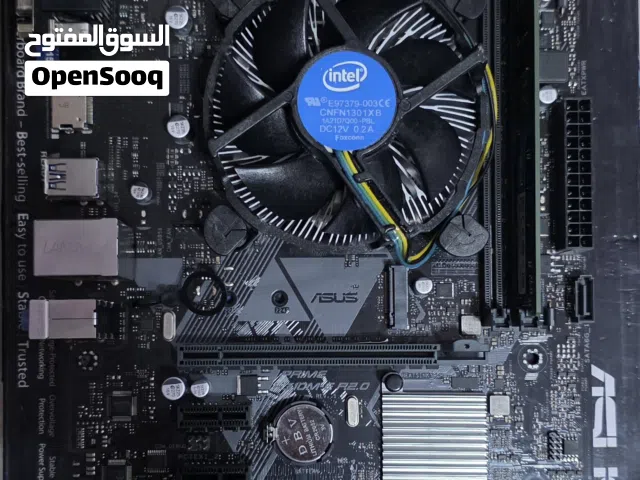 MOTHERBOARD + CPU i3 9100f + COOLER + 4GB RAM DDR4 / FIXED PRICE ~ السعر ثابت
