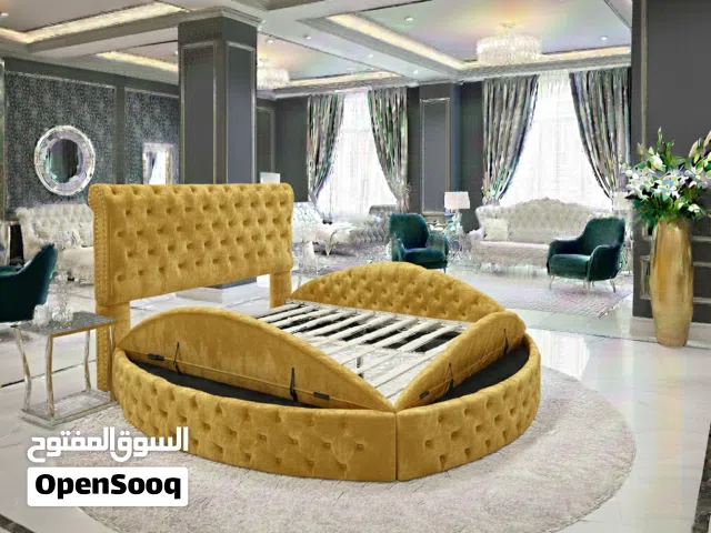 سرير دائرى كابيتونيه ملكي مزوّد بـ 3 سحّارات تخزين هيدروليك السرير الدائري الكابيتونيه قمة الفخامة