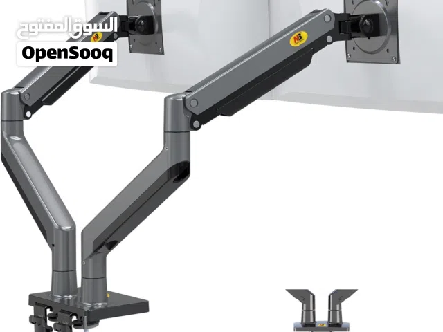 G35 22"-32" Dual Monitor Stand Gas-Spring Heavy Duty Desk Mount Bracket حامل شاشتين قاعدة مكتبية