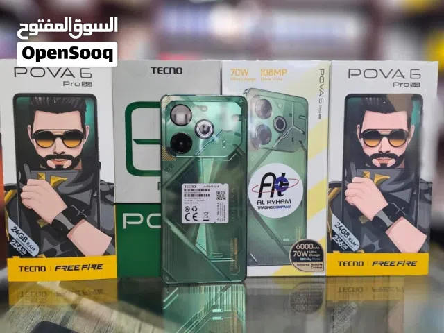 مستعمل ايام pova 6 pro 5G رام 16 جيجا 256 مكفول بالشركة أغراضة والكرتونه الأصلية متوفر توصيل