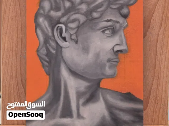 Michelangelo's David Oil Painting - 9 x 12 in