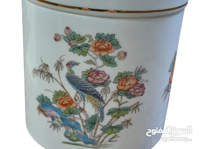 وعاء/مرطبان خزفي فاخر من WEDGWOOD - Kutani Crane - إنجليزي أصلي