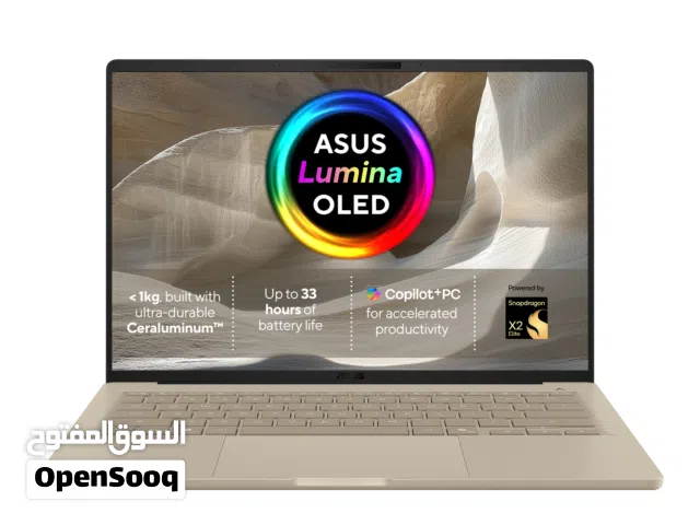 ASUS Zenbook A14 UX3407N 14 (1920 x 1200) OLED Snapdragon X2 Elite\32GB \1TB Laptop لابتوب جديد