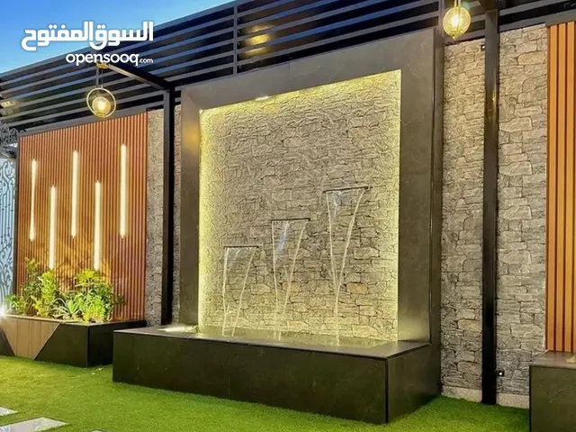 بناء احواض شلال نافوره مسبح جلسات خارجيه احواض خارجيه اشجار زينه دهان بويا اضاءة