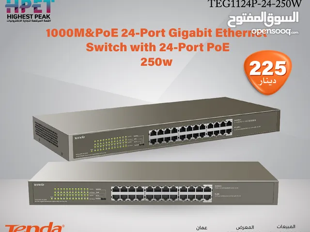 Tenda TEG1124P-24-250W محول 1000M&PoE 24-Port Gigabit Ethernet Switch with 24-Port PoE