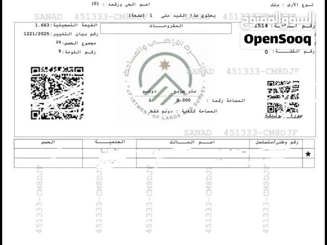 قطعة أرض سكن أ خاص لغاية 3 طوابق للبيع من المالك مباشرة