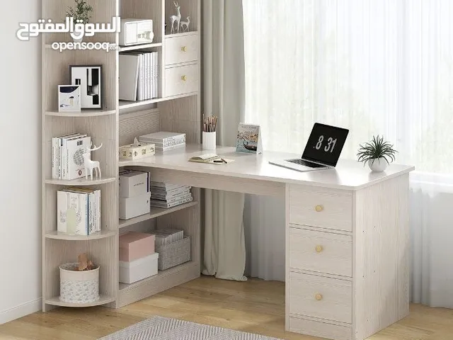 تحطيم الاسعار ميز مكتبي مكتبة اللون كما في الصورة (بيجي + ابيض) القياس كما في الصورة
