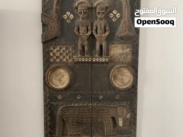 Vintage Traditional African Carved Wood لوحة افريقية خشبية منحوتة يدويا
