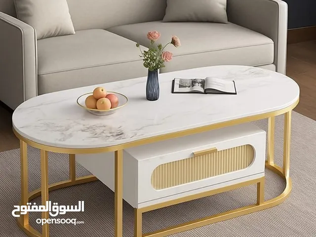 طاولة وسط مودرن فخمة   أجمل تحفة فنية حتاخديها لبيتك   سطح خشب ماربل فاخر باللون الأبيض