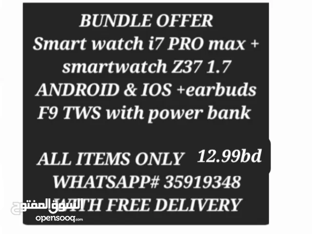 2 smartwatches 1 wireless earbus with power bank Box All is 13 bd
