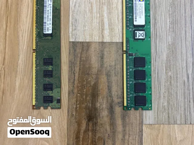 للبيع رامات ddr2 قطعتين جميع التفاصيل في الوصف (القطع نادرة و عمرها اكتر من 18 سنة شغالة 100%)وقابل