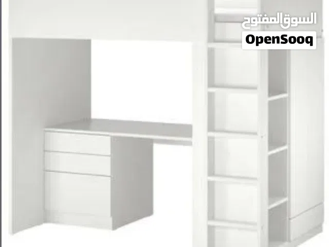 سرير مع خزانه مع مكتب متصلين معا من ايكيا مستعمل بحاله جيده