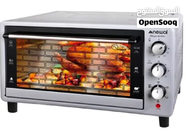اوفن كهربائي ماركة نوال Newal  حجم 50 لتر كبير  اعلى درجة حرارة 320 اللون سلفر /وياه صينيتن  جديد