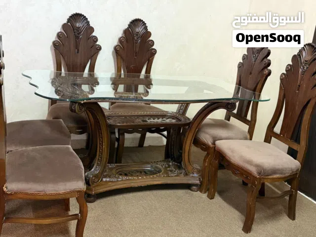 طاولة سفره 6 كراسي مصريه خشب زان للبيع