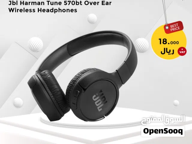 JBL Tune 570BT On-Ear Wireless Bluetooth Headphones with Pure Bass Stereo Sound, Includes Cleaning