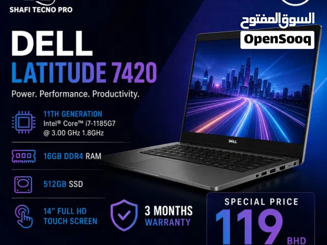 Dell Latitude 742011th Generation i7-1185G7 @ 3.00 GHz 1.8GHz 16GB DDR4 RAM 512GB SSD 14” Display to