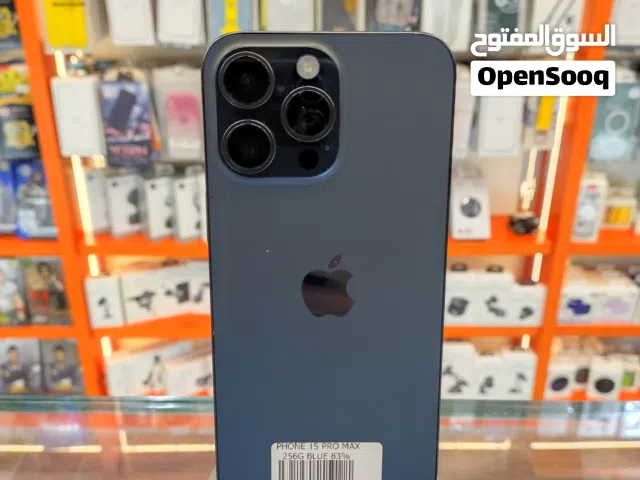 iPhone 15 pro max 256g بطارية 83% لون كحلي  esim جهاز وكالة  خالي من الخدوش