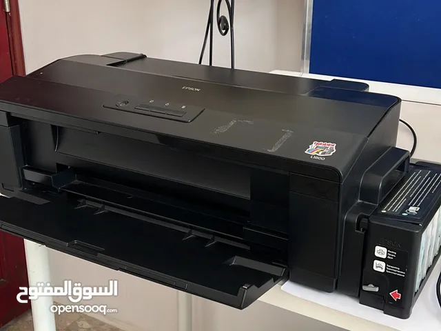 طابعة ابسون كبيرة L1800 + أحبار + أوراق طباعة لامنيشن + قمصان ابيضّ و اسود للطباعة والفينيل + مكبس