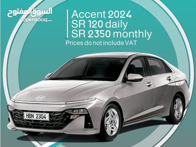 Hyundai Accent 2024 for rent in Khobar - Free delivery for monthly rental