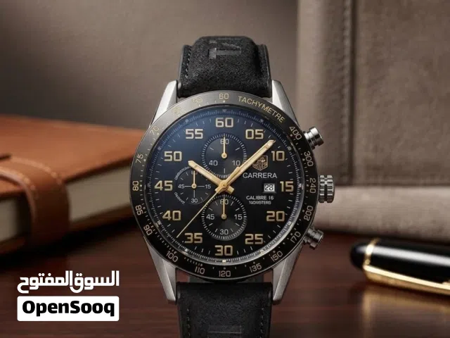 TAG Heuer Carrera Calibre 16 Chronograph Men's Luxury Watch – Black Dial & Leather Strap