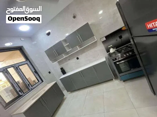 كاونتر mdf القياس مترين ارضي وملحق مع سنك متر و20