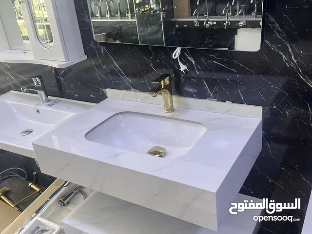 احواض بورسلين 80سم ليس محلي حوض ورف ومرايا درجة اولي
