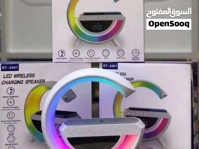 افضل صب Google تيبل لامب شاحن لاسلكي مضيء5 في1 شاحن لاسلكي وراديو وسبيكر وساعة ومنبه وتيبل لامب