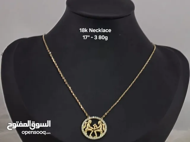 18K Gold Gemini zodiac Pendant Necklace - 17"