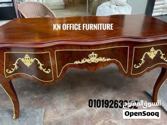 مكتب كلاسيك/مكتب مدير خشب زان احمر مطعم بالنحاس/وزاري/فرنساوي/روماني/بايوه مقاس180سم5دارج اثاث مكتبي