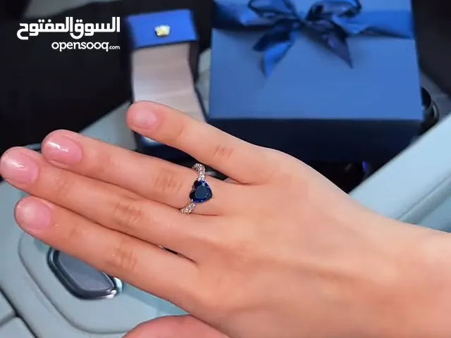 خاتم فضة أي الي حجر كحلي عيار 925