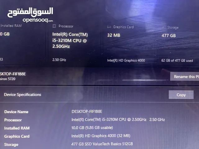 لابتوب inspiron 5720 للاستعمال الدراسي والشخصي