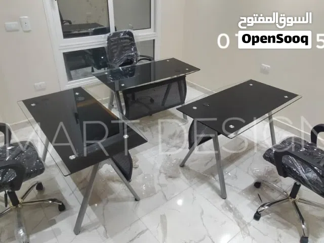مكاتب زجاج سيكوريت مقاس 120سم شاسه معدن