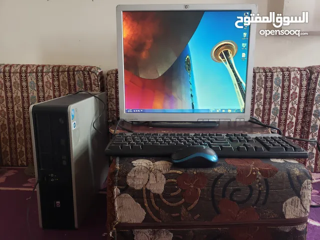 جهاز كمبيوتر مكتبي للبيع ماركة hp النوع كور تو ديو مع جميع توابعه ماوس و كيبورد وشاشة والجهاز