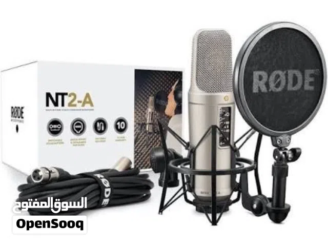 ( معدات ستوديو ) مايكروفون رود nt2a + كارت صوت رود + هيدفون ياماها mt5