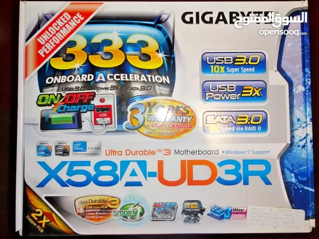 Motherboard x58A-UD3R gigabyte+8gb RAM kingston