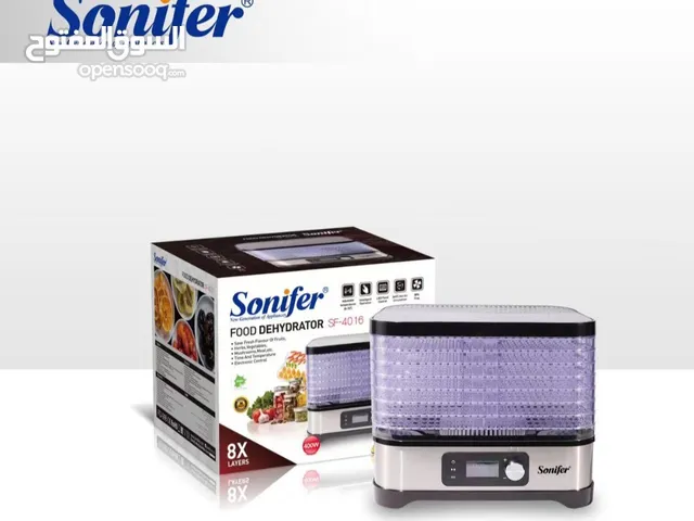 جهاز مجفف الفواكة والخضروات من شركة سونفير Sonifer بقوة 400 واط يحتوي على 5 أطباق من الحجم الكبير