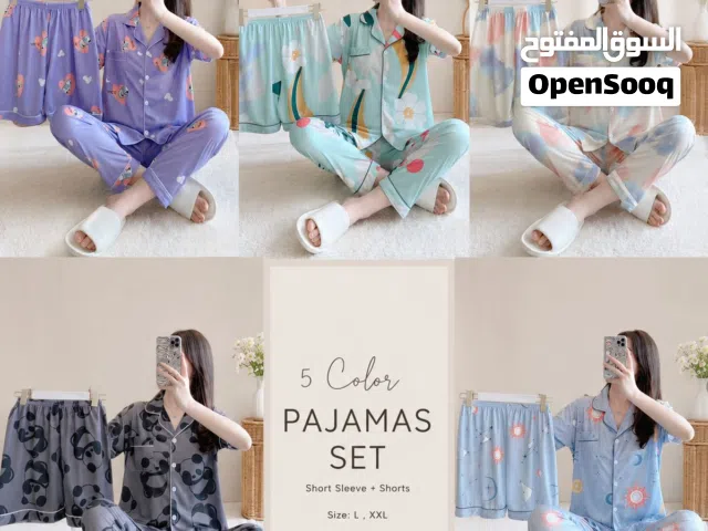 3PCS Women's Pajama Set – Shirt, Shorts & Trousers  Sizes L to XXL  Cash on Delivery UAE