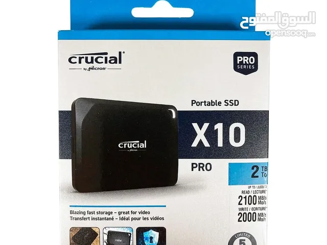 Crucial SSD 2TB X10 Pro 2TB USB 3.2 2100 MB / Second اسرع وافضل SSD