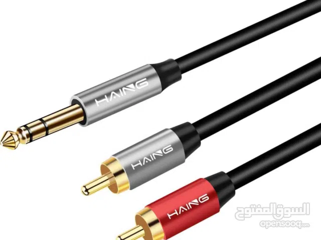HAING HI-0151-ARC-3M 6.5mm TRS to 2 RCA Audio Cable 3M كابل صوت من 6.5 مم TRS إلى 2 RCA بطول 3 متر