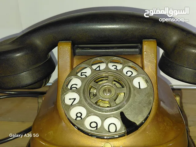 تلفون قرص انتيك نحاسي