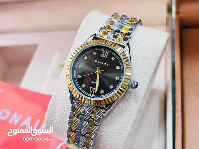 ساعة بونايير كوارتز فاخرة - تصميم كلاسيكي عصري - مقاومة للماء - ضمان سنة - توصيل سريع لكل اليمن